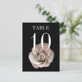 シャンパンとブラックバラ宴会テーブル番号カード ポストカード (スタンド正面)