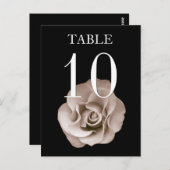 シャンパンとブラックバラ宴会テーブル番号カード ポストカード (正面/裏面)