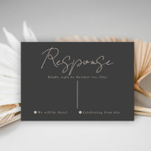 シャンパンとブラック結婚式招待状RSVP