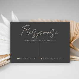 シャンパンとブラック結婚式招待状RSVP 招待状