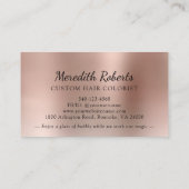 シャンパンとヘアカラーバラ金箔グリッター 名刺 (裏面)