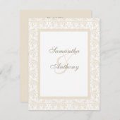 シャンパンとホワイト結婚式招待状 招待状 (正面/裏面)