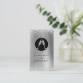 シャンパンとマニキュア銀箔グリッター 名刺 (スタンド正面)