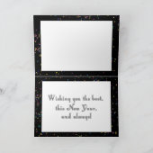 シャンパンと紙吹雪で新年を迎える シーズンカード (内部)