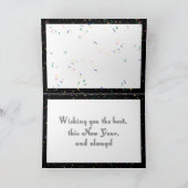 シャンパンと紙吹雪で新年を迎える シーズンカード (内部)