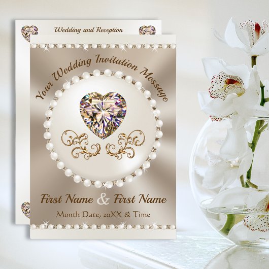 シャンパンと結婚トープの結婚式招待状 招待状