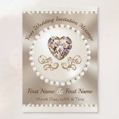 シャンパンと結婚トープの結婚式招待状 招待状