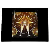 シャンパンと花火お祝い ラージペーパーバッグ (正面)