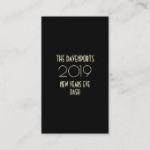 シャンパンと花火ニューイヤーイブ2019チケット 名刺 (裏面)