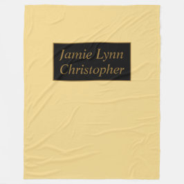 シャンパンと金ゴールドカップル名 フリースブランケット