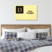 シャンパンと金ゴールドファミリーイニシャルフォトディスプレイ キャンバスプリント (インサイチュ (寝室))