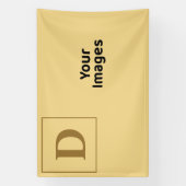 シャンパンと金ゴールドファミリーイニシャルフォトディスプレイ 横断幕 (縦)