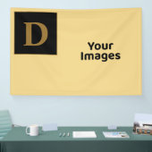 シャンパンと金ゴールドファミリーイニシャルフォトディスプレイ 横断幕 (トレードショー)