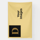 シャンパンと金ゴールドファミリーイニシャルフォトディスプレイ 横断幕 (縦)