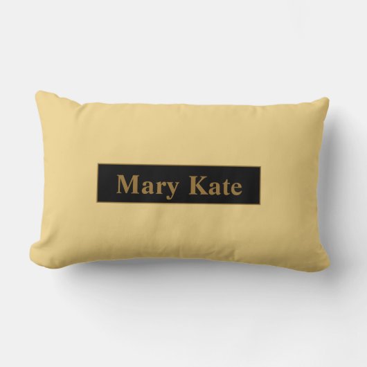 シャンパンと金ゴールド名ランバーピロー ランバークッション (正面)