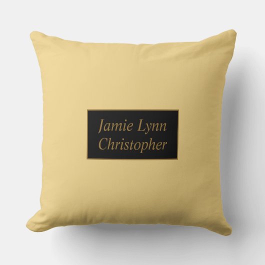 シャンパンと金ゴールド名装飾用クッション クッション (正面)