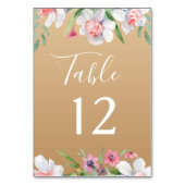 シャンパンのテーブ結婚ル番号の白い水仙 テーブルナンバー (裏面)