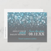 シャンパンのバブルの結婚ポストカードを保存 案内ポストカード (正面/裏面)