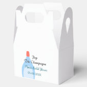 シャンパンのポップ青の結婚式前祝い 名前 日付を追加 フェイバーボックス (オープン)