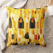 シャンパンのモザイクボトル クッション (ブランケット)