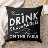 シャンパンの枕を白黒で飲む時間 クッション (ブランケット)