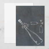 シャンパンの栓を抜く 招待状 (正面/裏面)