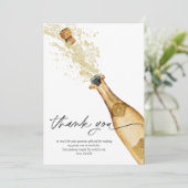 シャンパンの泡と誕生日お礼カード サンキューカード (スタンド正面)