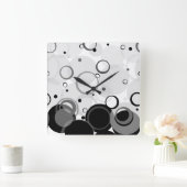 シャンパンの泡[サークルダンス] スクエア壁時計 (ホーム)