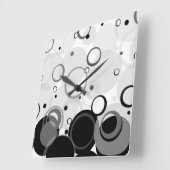 シャンパンの泡[サークルダンス] スクエア壁時計 (傾斜)