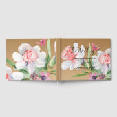 シャンパンの白い水仙結婚フローラ ゲストブック (全面)