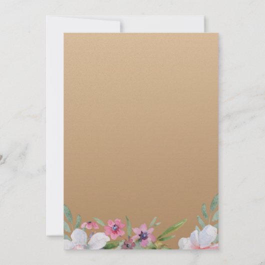 シャンパンの白い水仙結婚フローラ 招待状 (裏面)