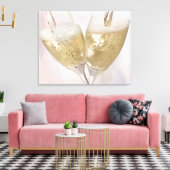 シャンパンの笛が二つ詰まっきらめくている キャンバスプリント (インサイチュ (リビング))