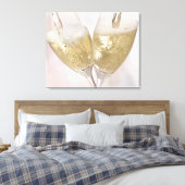 シャンパンの笛が二つ詰まっきらめくている キャンバスプリント (インサイチュ (寝室))