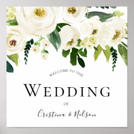 シャンパンの花が看板結婚にようこそ ポスター