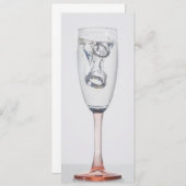 シャンパンの輪が結婚式の招待状 招待状 (正面/裏面)