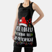 シャンパンの飲み物をすべて飲む可能性が最も高いクリスマス エプロン (インサイチュ)