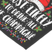 シャンパンの飲み物をすべて飲む可能性が最も高いクリスマス ショートテーブルランナー (コーナー)