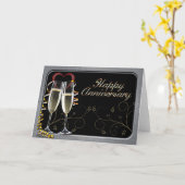 シャンパンは記念日のグリーティングカードを希望 カード (黄色い花)