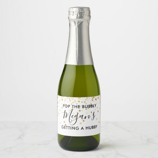 シャンパンをプチプチカスタムネーム ハズバンドをゲット スパークリングワインラベル (正面)