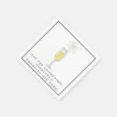 シャンパンをポップ カスタムシャワー & ブライズパーティー スタンダードカクテルナプキン (角)