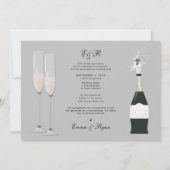 シャンパンを待ってください 結婚式の日程変更のお知らせカード 案内状 (裏面)