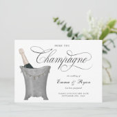 シャンパンを待ってください 結婚式の日程変更のお知らせ 案内状 (スタンド正面)