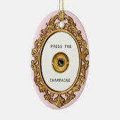 シャンパンを押す |両面 セラミックオーナメント (右)