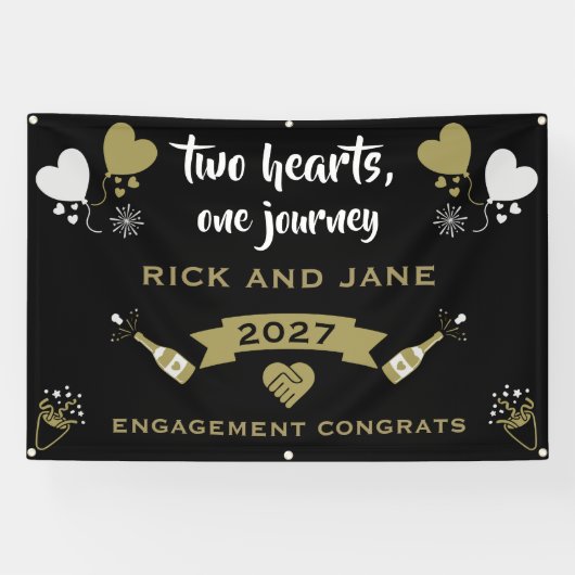 シャンパンを開けてお祝いパーティー 横断幕 (横)