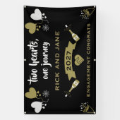 シャンパンを開けてお祝いパーティー 横断幕 (縦)