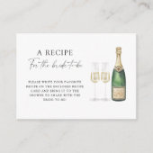 シャンパンを開けましょう - 花嫁のためのレシピ エンクロージャーカード (正面)
