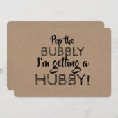 シャンパンを開けよう！ユーモア溢れる花嫁の伴娘へのお願い 招待状 (正面/裏面)