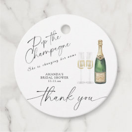 シャンパンを開けよう - 結婚前のお礼パーティー フェイバータグ