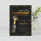 シャンパンを開けるパーティーの招待状 招待状 (スタンド正面)
