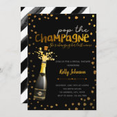 シャンパンを開けるパーティーの招待状 招待状 (正面/裏面)